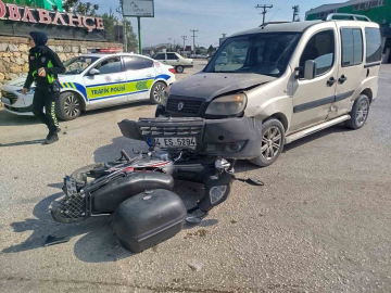 Motosiklet sürücüsü yaralandı