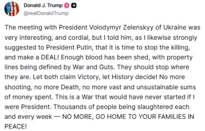 Trump’tan Zelenskiy görüşmesi hakkında açıklama: "Ona bir anlaşma yapma zamanının geldiğini söyledim"