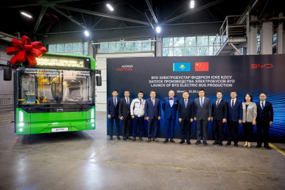 Kazakistan'da İlk Yerli BYD Elektrikli Otobüsleri Hatta