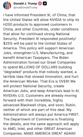 Trump’tan Çin’e çip satışına şartlı izin açıklaması: "Başkan Xi’ye bildirdim ve olumlu karşıladı"