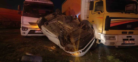 Takla atan otomobilden sağ çıktı