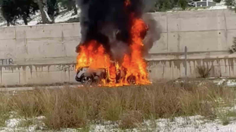 Bursa’da otomobil alev topuna döndü