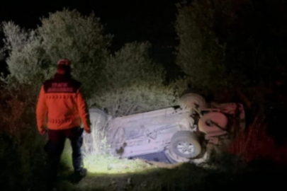 Bursa'da Alkollü Sürücü Zeytinliğe Uçtu!