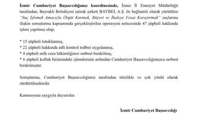 Bayraklı BAYBEL soruşturmasında 15 tutuklama... Eski belediye başkanı da tutuklandı